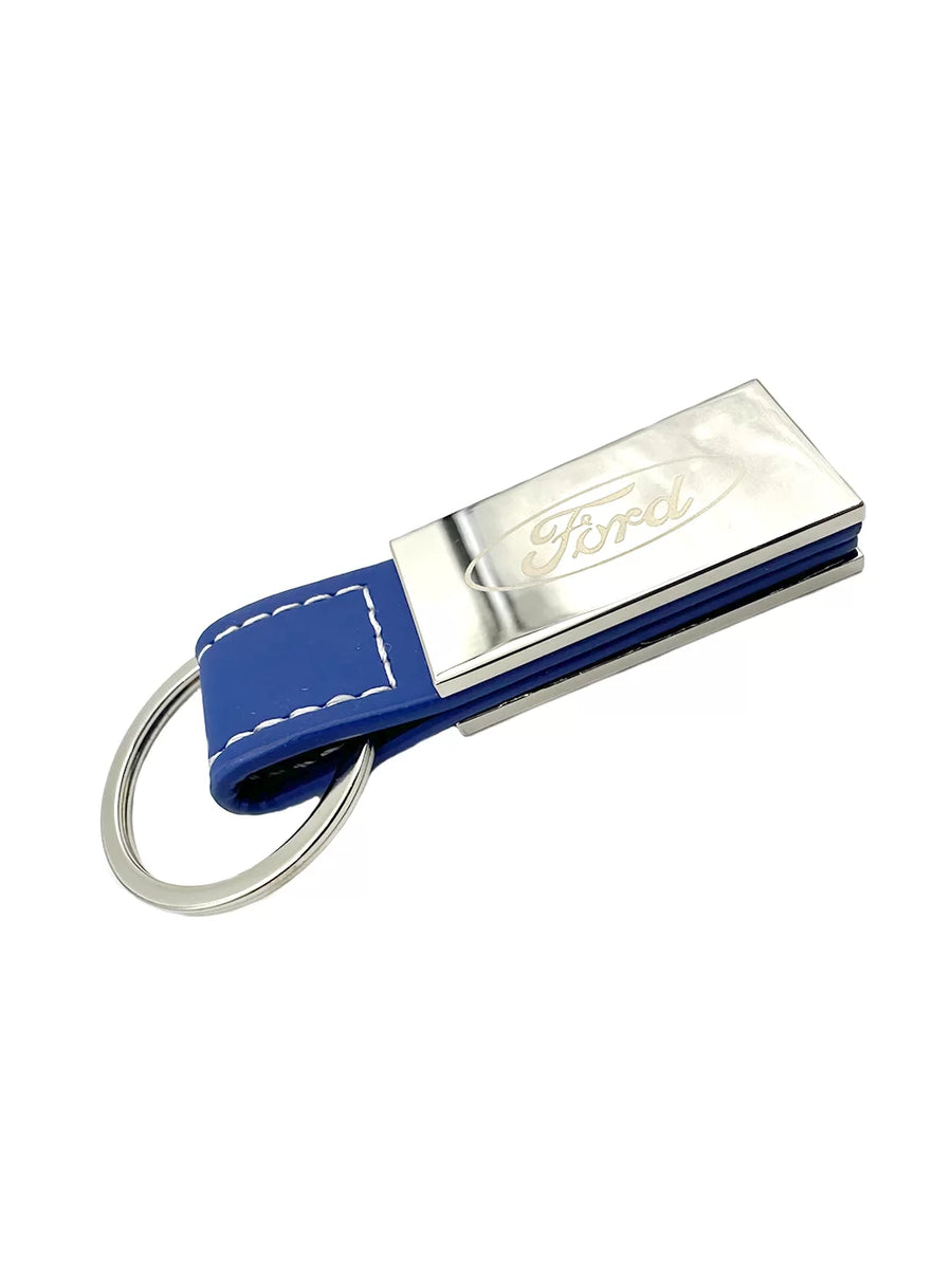 Ford Blue Leather Keyring – The Pits