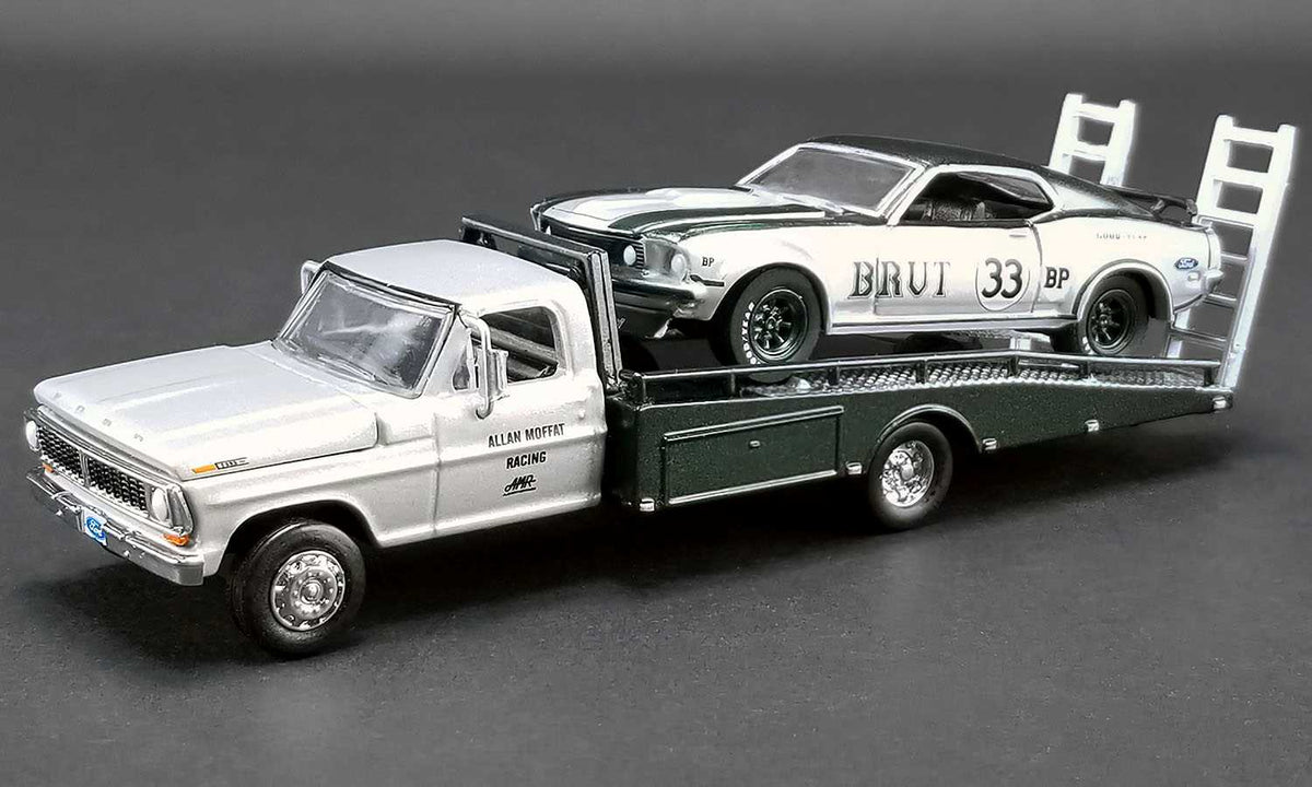 1:64 1970 Ford F-350 Ramp Truck w/ #33 1969 Trans Am Mustang