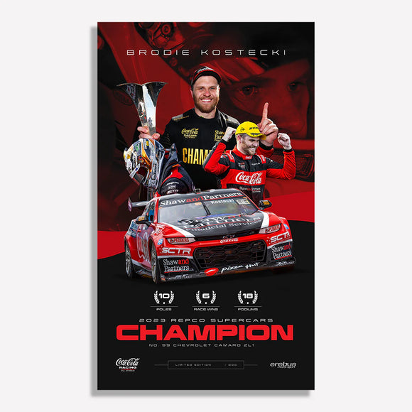 Brodie Kostecki: 2023 Supercars Champion Limited Edition Print  - (Pre-Order)
