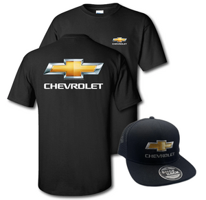 Chevrolet Gold Bowtie T-Shirt & Cap Bundle