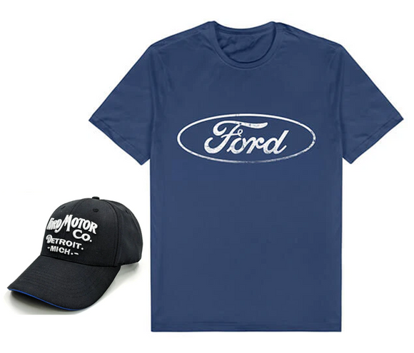 Ford Classic Logo T-Shirt & Cap Bundle