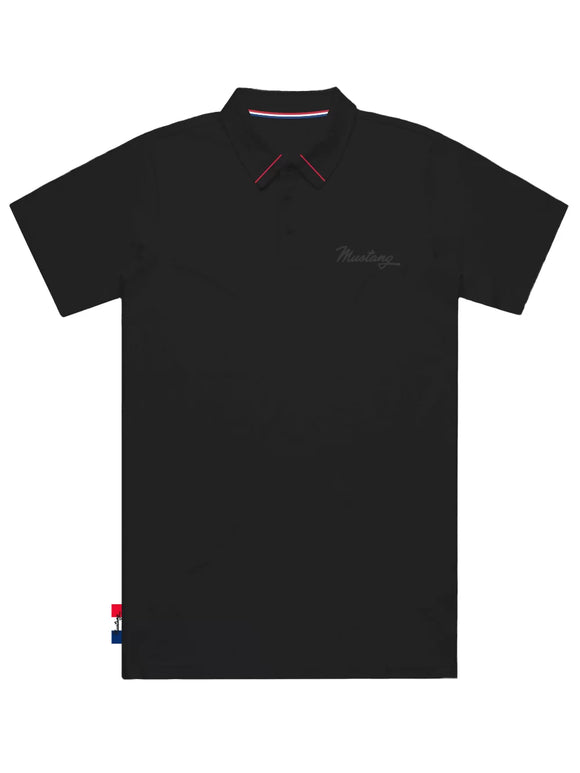 Ford Mustang Mens Black Cotton Polo Shirt