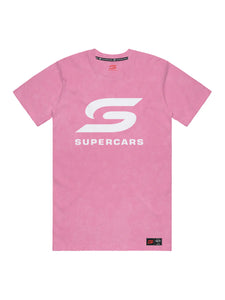 Supercars Fanwear Ladies Pink Acid Wash Tee
