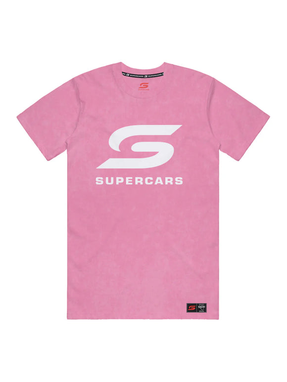 Supercars Fanwear Ladies Pink Acid Wash Tee