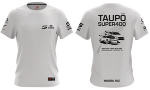TAUPO SUPER400 UNISEX WHITE T-SHIRT