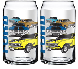 FORD CAN STYLE GLASSES - 2 PACK