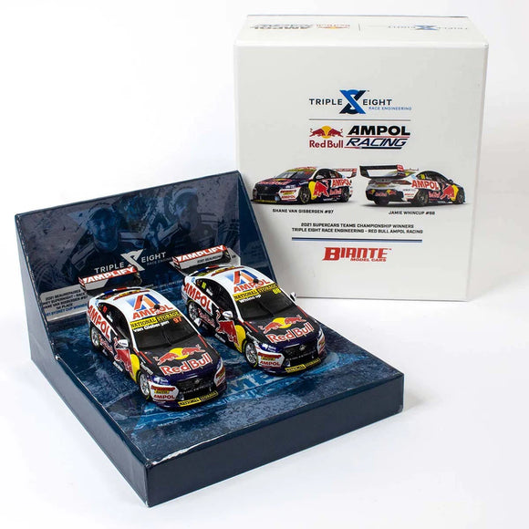 1:18 DIECAST HOLDEN ZB COMMODORE TWIN-SET - RED BULL AMPOL RACING - VAN GISBERGEN/WHINCUP - 2021 TEAMS CHAMPIONSHIP WINNER