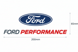 Ford Performance Decal 200mm wide x 65mm high with measurements