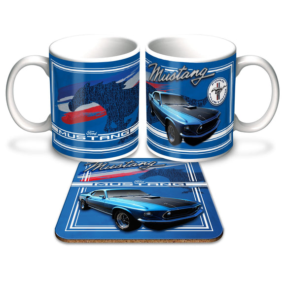 Ford Mustang Coffee Mug Cup Coaster Gift Pack